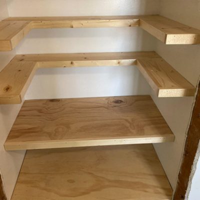 Custom pantry shelving.